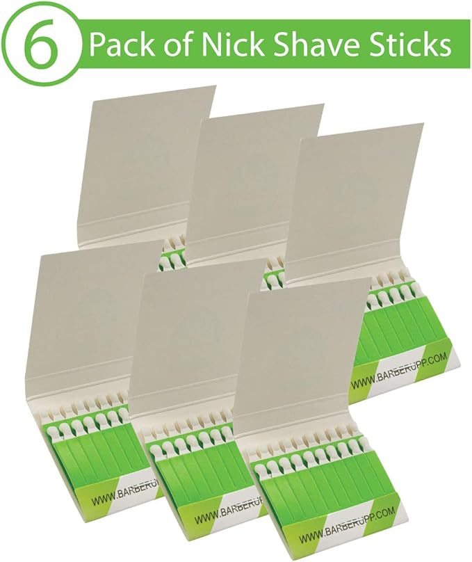 Styptic Sticks for Razor Nicks - 6 Pack (120 Green Stix) Stops Bleeding Shaving Accessories for Men & Women | Disposable, Sanitary, & Fragrance-Free | Ideal for Barbers, Salons, Travel or Personal