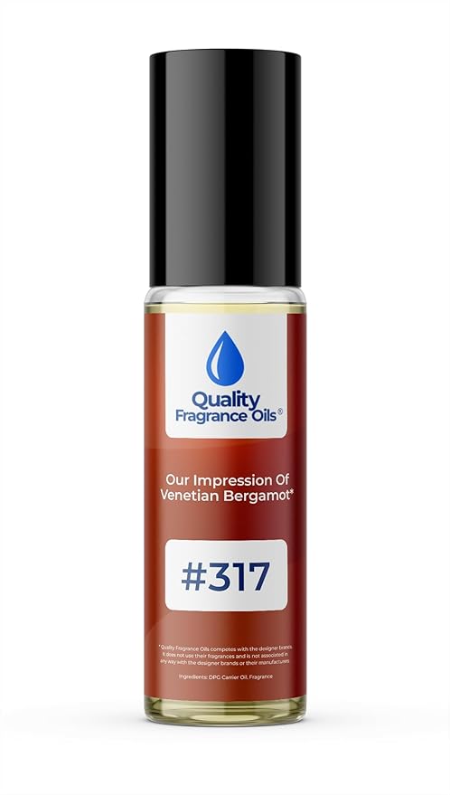 Quality Fragrance Oils' Venetian Bergamot Impression #317 | Long-Lasting Perfume Oil, Alcohol-Free, Strong Scent, 10ml Roll-On | Affordable Alternative to Designer Fragrances