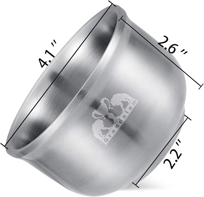 Grandslam Shaving Soap Bowl, 304 Heavy Duty Stainless Steel Shaving Lather Bowl for Men, Double Layer Heat Preservation, Create Rich Shaving Cream and Keep Your Lather Warm