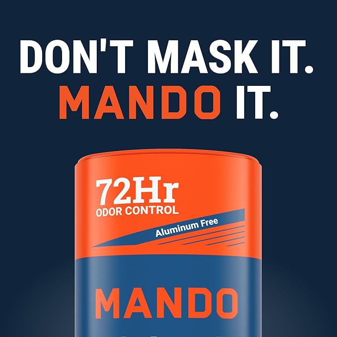 Mando Whole Body Deodorant For Men - Smooth Solid Stick - 72 Hour Odor Control - Aluminum Free, Baking Soda Free, Skin Safe - 2.6 Ounce (Pack of 2) (Mt Fuji & Pro Sport)