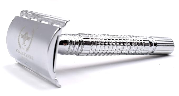 Double Edge Safety Razor ROMAN EMPIRE SHAVING Augustus with 20 Blades Sampler (Astra-Derby-Shark-Treet)