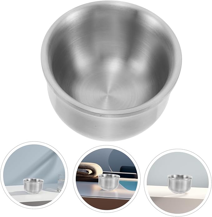 Men Shaving Bowl Stainless Steel Shaving Soap Bowl Razor Cleaning for Beard Lathering Facial Cleansing Foam