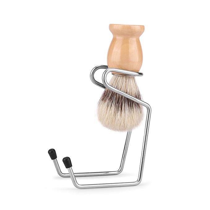 Aethland Shaving Brush Set for Men, 4 in1 Include 100g Shaving soap, Badger Shaving Brush and Stainless Steel Shaving Stand & Shaving Bowl for Husband Birthday Boyfriend Father's Day Gifts（Upgrade W)