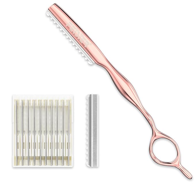 Hair Razors for Cutting Hair, Professional Styling Texturizing Razor, Stainless Steel Thinning Razor Kit with 10 Replacement Blades, Premium Texture Cutting Razor for Salon and Home
