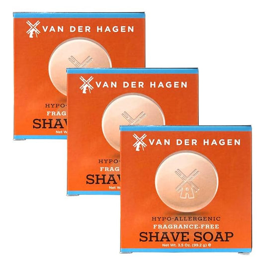 Van Der Hagen Men's Luxury Fragrance Free Shave Soap (Pack of 3)