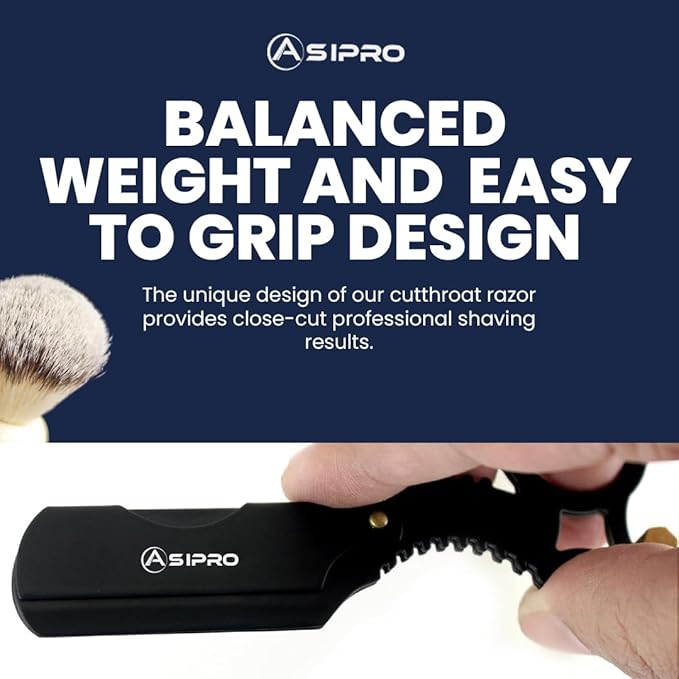 Straight Edge Razor for Mens Straight Razor with 20 Straight Razor Blades Single Blade Razors for Men Navaja para Afeitar para Hombre Barber Razor Single Edge Razor Beard Razor for Men