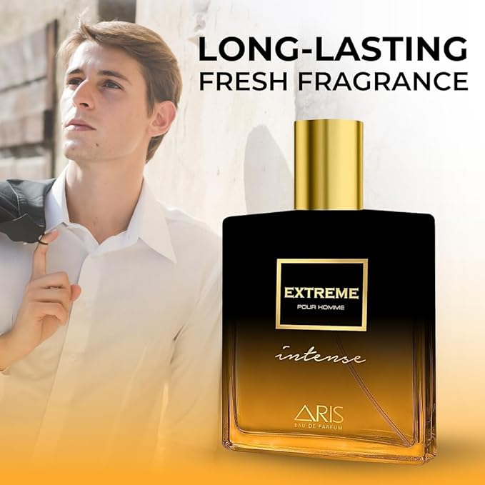 ARIS Extreme Intense Eau de Parfum for Men – Long-Lasting Woody Citrus Fragrance – 100ml Cologne Spray for Daily or Evening Wear – Comes with Extra 15ml Sample (Random Scent Included)