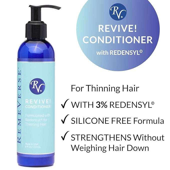RemeVerse Replenishing Conditioner- Hydrates and Fortifies Follicle Strand with Redensyl, Infused with Biotin for Thinning Hair and Protein for Smooth Follicle Strand -Natural Scent Conditioner 8Fl Oz