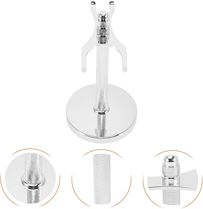 NOLITOY Shaving Razor and Brush Stand Holder for Men, Aluminum Alloy Safety Razor Stand with 31mm Clip, Barber Organizer Base for Bathroom and Travel Use