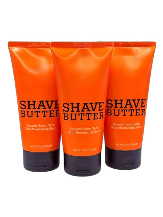 Shave Butter 6 oz – PACK 3– Ultra-Lubricating Shaving Cream – Prevents Nicks & Razor Burn – With Shea, Mango & Cocoa butter