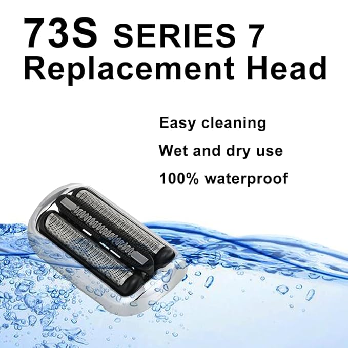 73S Series 7 Electric Shaver Replacement Head Compatible with Braun Series 7 Foil Shaver Replacement Heads 7020s,7025s,7027cs,7071cc, 7075cc and 7085cc 2PCS