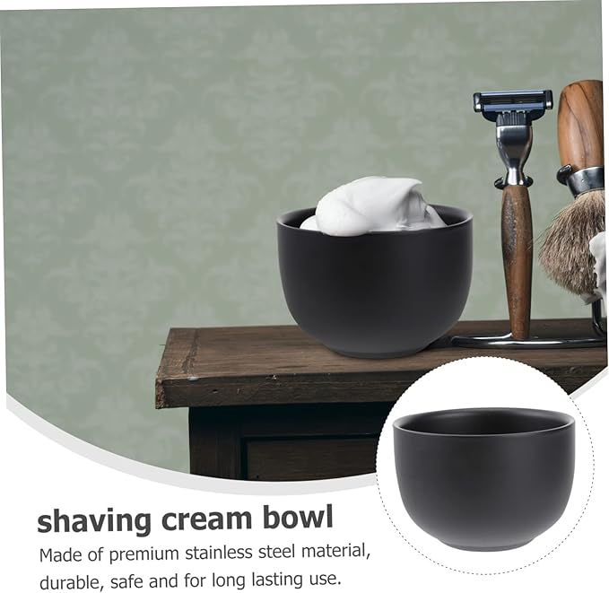 FRCOLOR 2pcs Double Layer Shaving Bowl Stainless Steel Men's Shaving Soap Bowl for Sensitive
