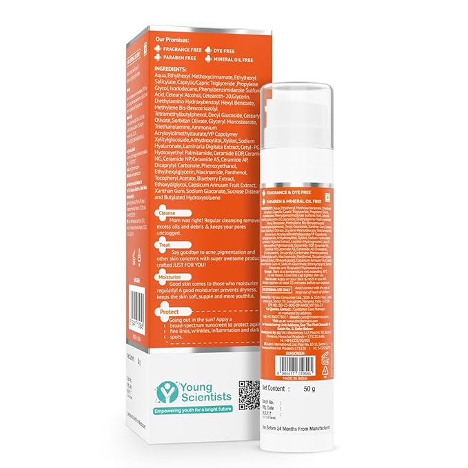 The Derma Co 1% Hyaluronic Sunscreen Hydrating Gel SPF 50 PA++++ | For Dry, Sensitive Skin | UVA/UVB, Broad Spectrum & Blue Light Protection | Clinically Tested - (In -Vivo) | For Men & Women | 50 g