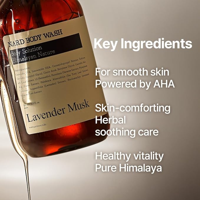Body Wash - Lavender Musk 16.9 fl. oz. / Rich Foam Cleanser with 5 Herbal Extracts, AHA & Pore Purifying Agents