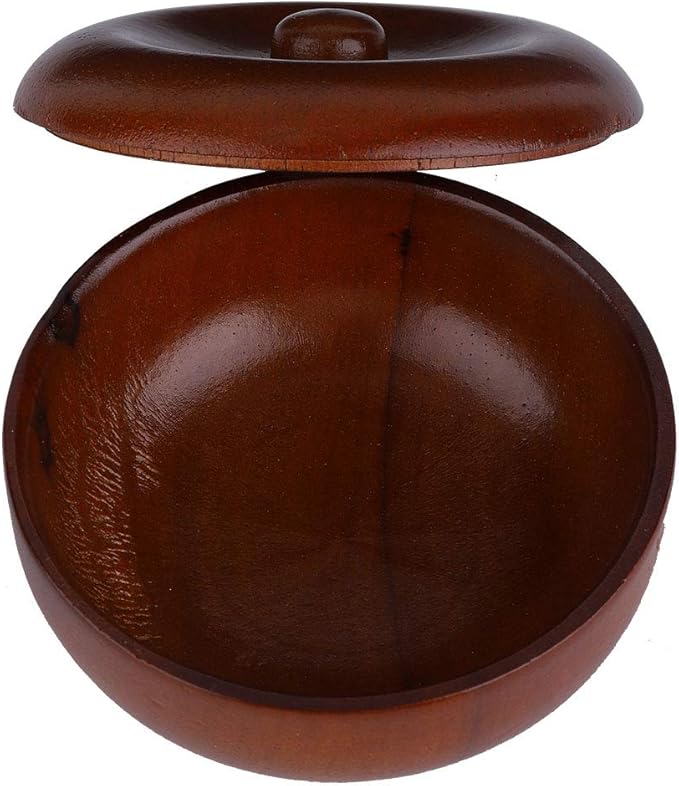 Buachois Wooden Shaving Soap Bowl with Lid, Durable Portable Traditional Wet Shaving Bowl for Cream and Soap, Easy to Clean, Travel Size