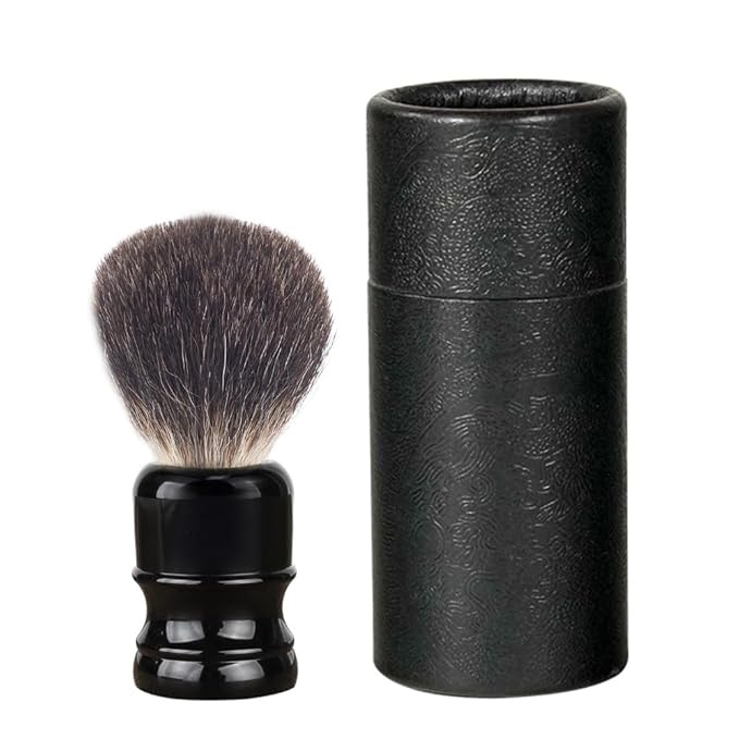 Shaving Brush for Men, 100% Pure Badger Shaving Brushes with Black Resin Handle