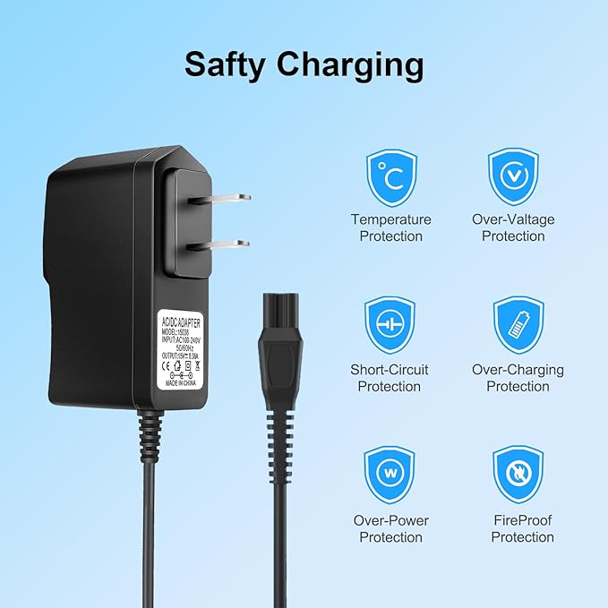 HQ8505 Charger for Philips Norelco 7000 5000 3000 8000X 8500X 9000 Series MG7 S1560 Electric Beard Trimmer 15V AC Adapter Power Supply Cord