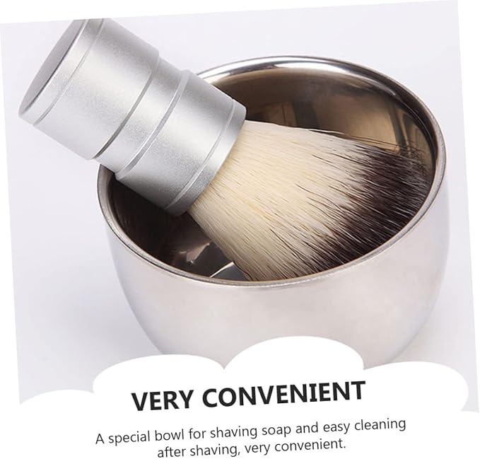 3pcs Stainless Steel Shaving Bowl Foaming Shaving Mug Bowl for Men Home Barber Shop Tool