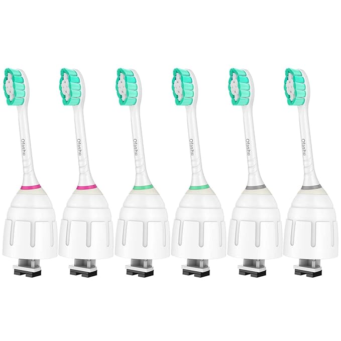 Replacement Toothbrush Brush Heads for Philips Sonicare E Series Essence Elite Xtreme Advance CleanCare All Screw On Electric Toothbrush 7022/66, 6 Pack