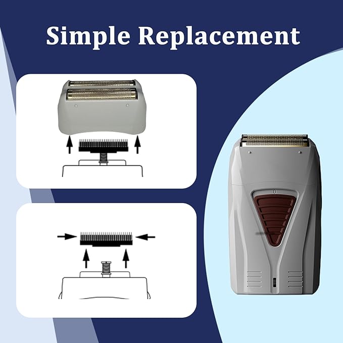 Foil Shaver Replacement Compatible with Andis Foil Shaver TS-1 TS-2 17150 17200 17235,Replaces Foil and Blades (3Pcs)
