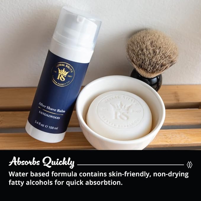 Royal Shave Aftershave Lotion & Premium Hard Shaving Soap Bundle Pack for Complete Rich Soothing Shave