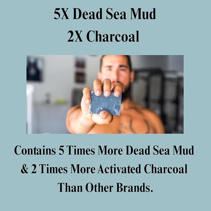 Aspen Kay Naturals Handmade Dead Sea Mud Soap Bar, Activated Charcoal & Pure Essential Oils, 4.5 oz Bar
