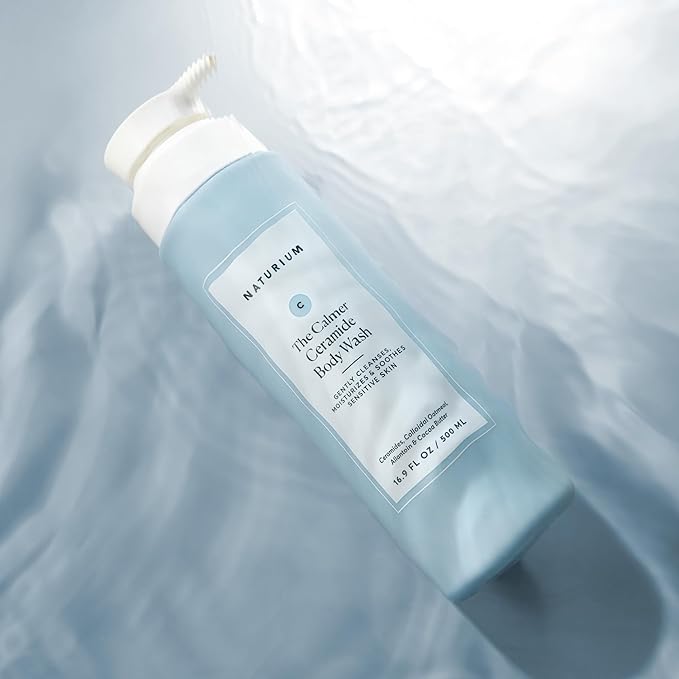 Naturium The Calmer Ceramide Body Wash, Frangrance-Free, Cleansing & Moisturizing for Dry, Sensitive Skin, Dermatologist-Tested, Paraben & Cruelty-Free, 16.9 oz