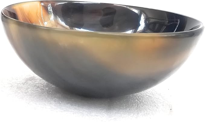 ALADEAN Real Horn Shaving Bowl for Men - Natural Horn Beard Shaving Accessories for Personal Parlour Saloon Use - Gift for men
