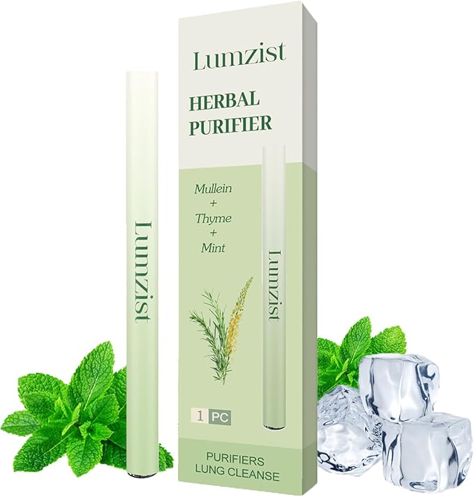 Mullein Herbal Diffuser Stick for Lung Cleasing Refreshing Oral Comfort,Herbal Diffuser Pen - Non Electric - Plant-Based Lifestyle, Oral Air Freshening with Extracts of Mullein, Thyme and Mint (1 PC)