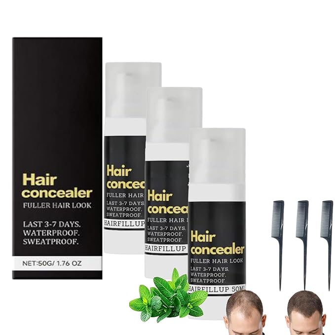 Hair Concealer, Sweat-proof Hair Filling Cream for Men and Women, Hairline Powder for Thinning Hair, Root Cover Up Spray for Instant Hair Shading (3Pcs)