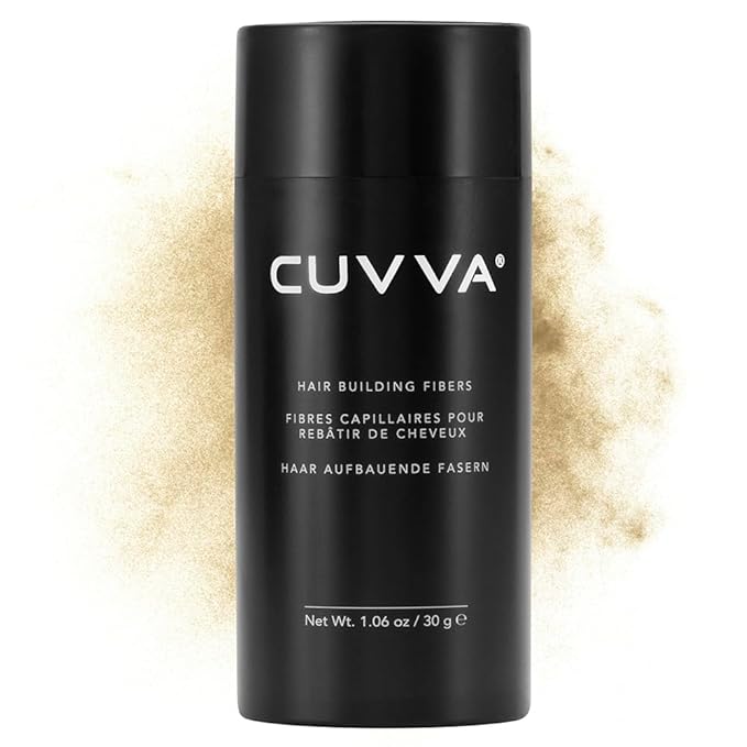 CUVVA Hair Building Fibers (30g) - Instantly Fill in Fine and Thinning Hair to Create a Thicker, Fuller Look - 10 Different Shades for Men & Women - Light Blonde