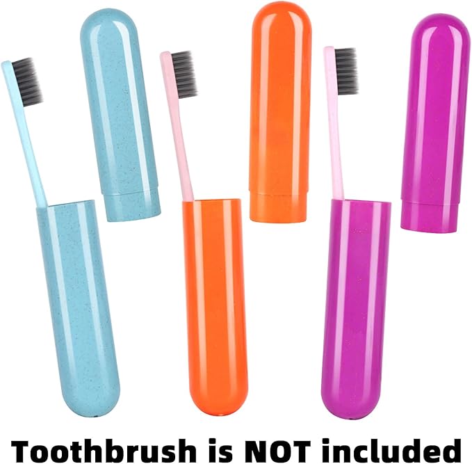 6 Pack Toothbrush Travel Case, Travel Toothbrush Holder, Sanitary Toothbrush Storage, Eco-friendly Toothbrush Protector Covering for Traveling, Business, Camping, Home, School