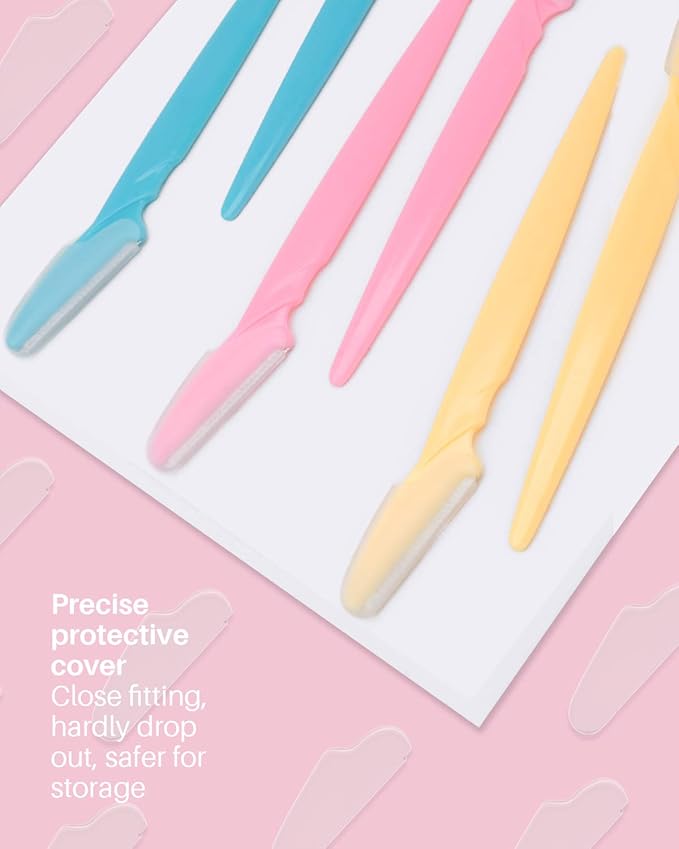 MoHern Dermaplane Razor, 60 Pcs Face Razors for Women and Men, Multipurpose Eyebrow Razor, Dermaplaning Tool for Face by MoHern, Multi-Color (60 Pcs)