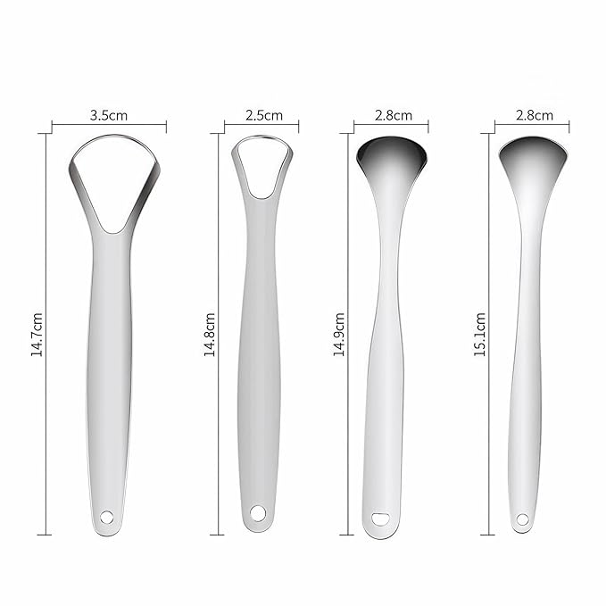 Double-Layer Stainless Steel Tongue Scraper - Deep Cleanse Thick Coating & Eliminate Bad Breath, Flexible Bristle-Free Design, Hygienic Mouth Cleaner for Daily Use - Comfort Handle