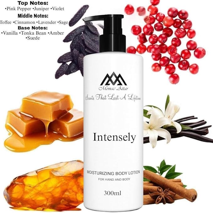 Monac Intensely Lotion Inspired by Stronger With You Intensely, Eau De Parfum, 10 oz/300ml, Unisex, Long Lasting, Luxury Made Affordable