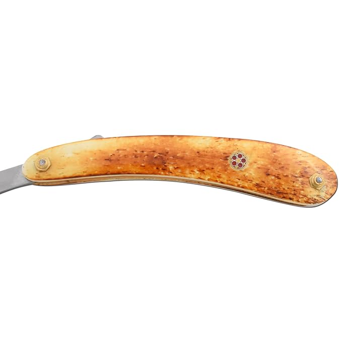 Straight Razor | Straight Edge-Razor Red Wood & Bone Handle- Sharp | High Hardness Stainless Steel Cutthroat Straight Edge Blade | Barber Razor (219)