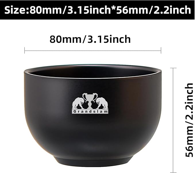 Grandslam Razor and Brush Stand with Double Stainless Steel Design Shave Soap Bowl Set for Shaving Brush and Straight Razors, Barber Razors, Safety Razors Black