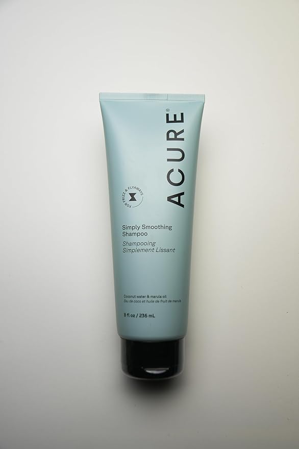 Acure Simply Smoothing Shampoo and Conditioner Set - Hydrating & Moisturizing for Women & Men, Moisturize Frizzy, Dry, Damaged Hair w/Coconut Water, Vegan, Paraben & Sulfate Free - 8 fl oz (2 Pack)
