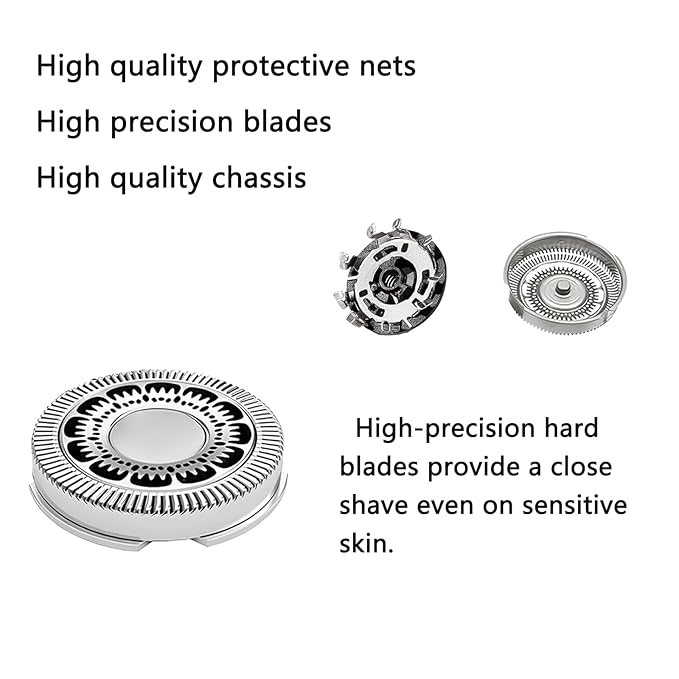 SH60 Replacement Head Series 6000 Compatible with Philips Norelco 6000 Replacement Heads Blades Shaver Razors for Philips Norelco Series 6000 Replacement Heads, for S6880/81 S6810/82 S6850/85, 6 Pack