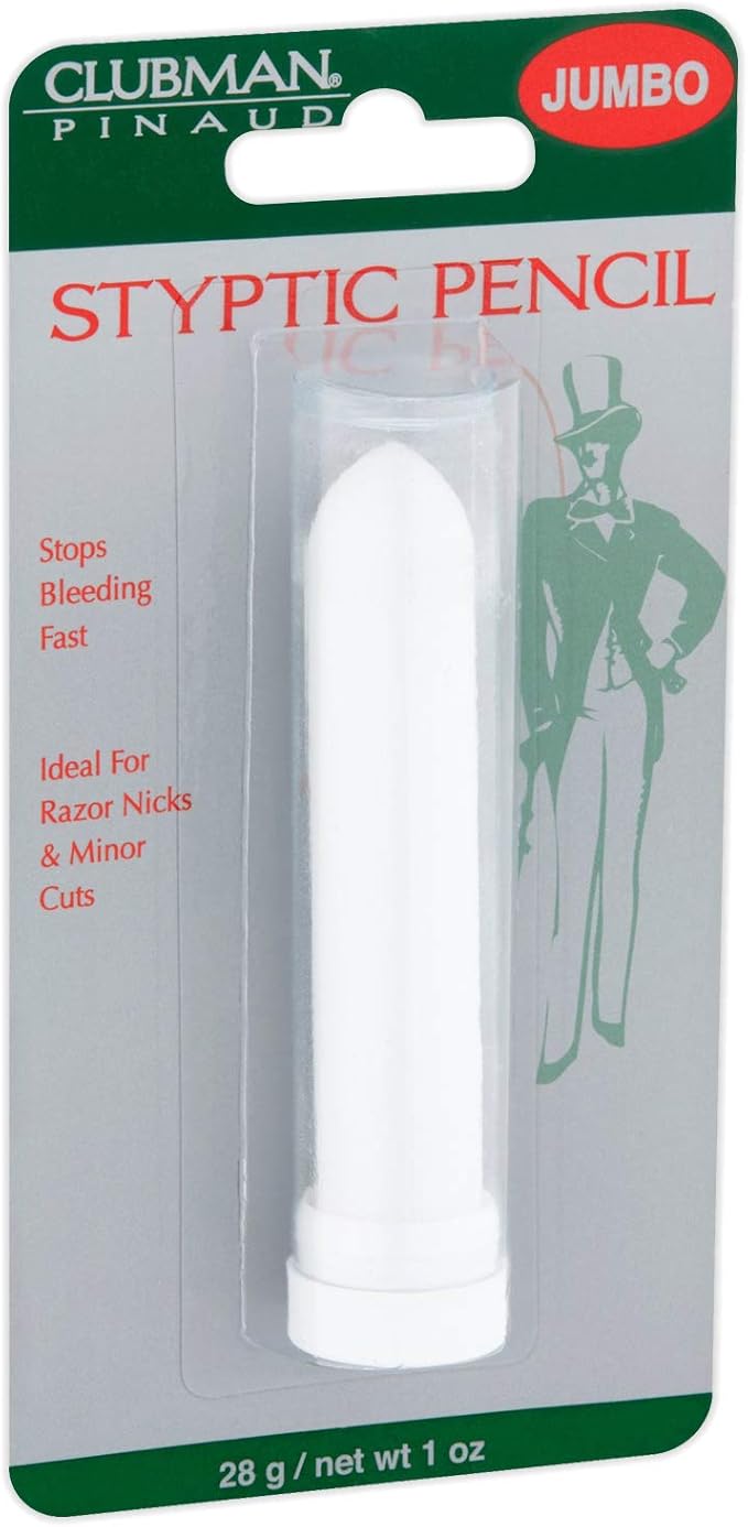 Clubman Pinaud Styptic Pencil Jumbo, Stops Bleeding Fast from Razor Nicks and Minor Cuts, 1 oz (Pack of 4)