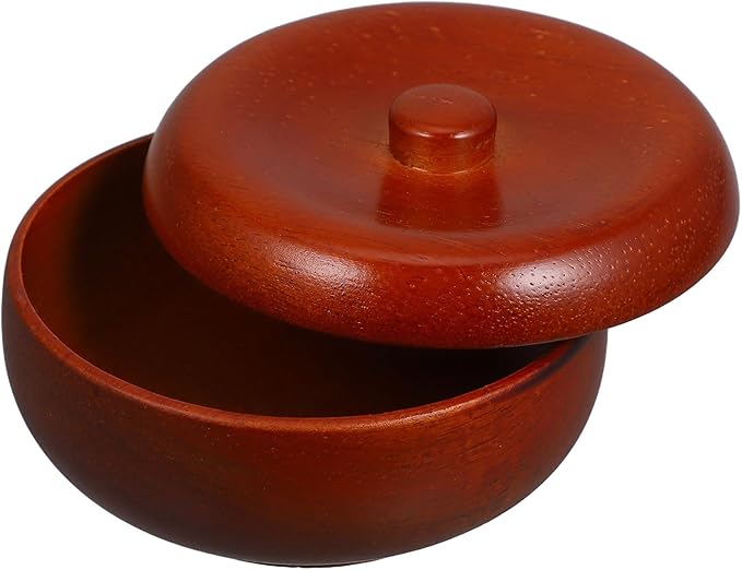 PRETYZOOM Wood Shaving Soap Bowl with Lid Oak Shaving Foam Bowl for Men and Face Cleansing Box for Daily Grooming