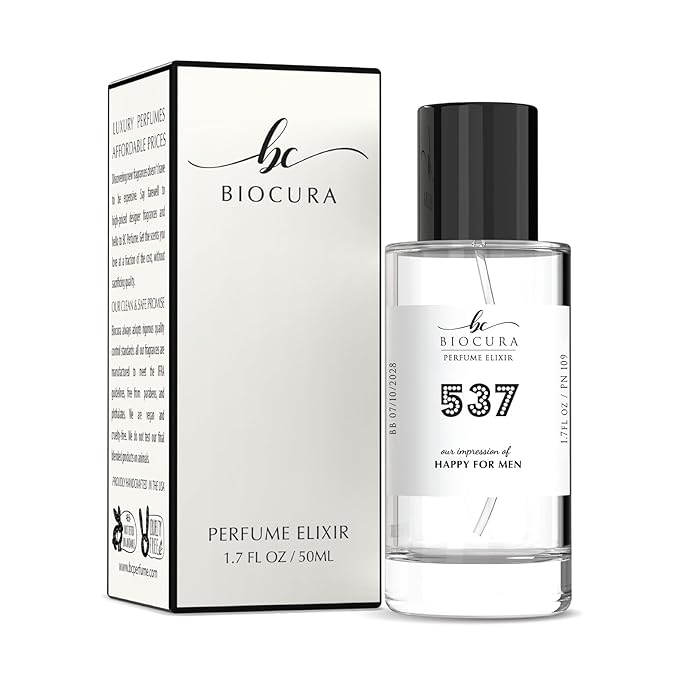 BC Perfume 537 Inspired by Happy For Men For Men Replica Fragrance Dupes Eau de Parfum Spray Bottle 1.7 Fl Oz/50ml-X1