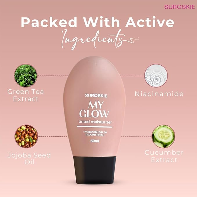 My Glow All-In-One Tinted Sunscreen Spf 30 Moisturizer 60 Ml Dark Shade | Niacinamide Cream For Men & Women