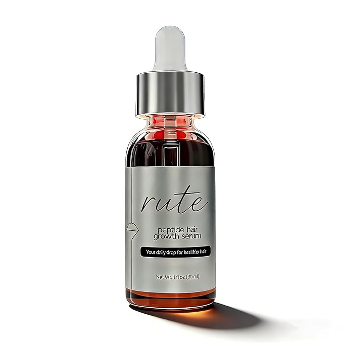 Rute Peptide Hair Growth Serum for Thicker, Fuller Hair – Advanced Density Formula for Scalp Health & Volume – Vegan, Cruelty-Free Leave-In Treatment for Men & Women – Daily Root Boost