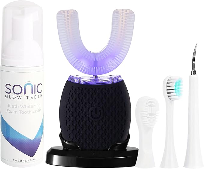 Ultrasonic Toothbrush for Adults - Automatic Electric Toothbrush 30s Timer,Rechargeable Portable Washable Design Soft Bristles,Wireless Charging Ideal for Travel & Home Use (Black)
