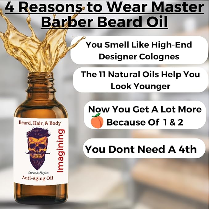 2oz Imagining |Cologne Scented Beard Oils For All Men, Beard Growth and Conditioner | Dry Flaky Dandruff skin | Oily Skin | 11 Natural Anti-Aging Oils