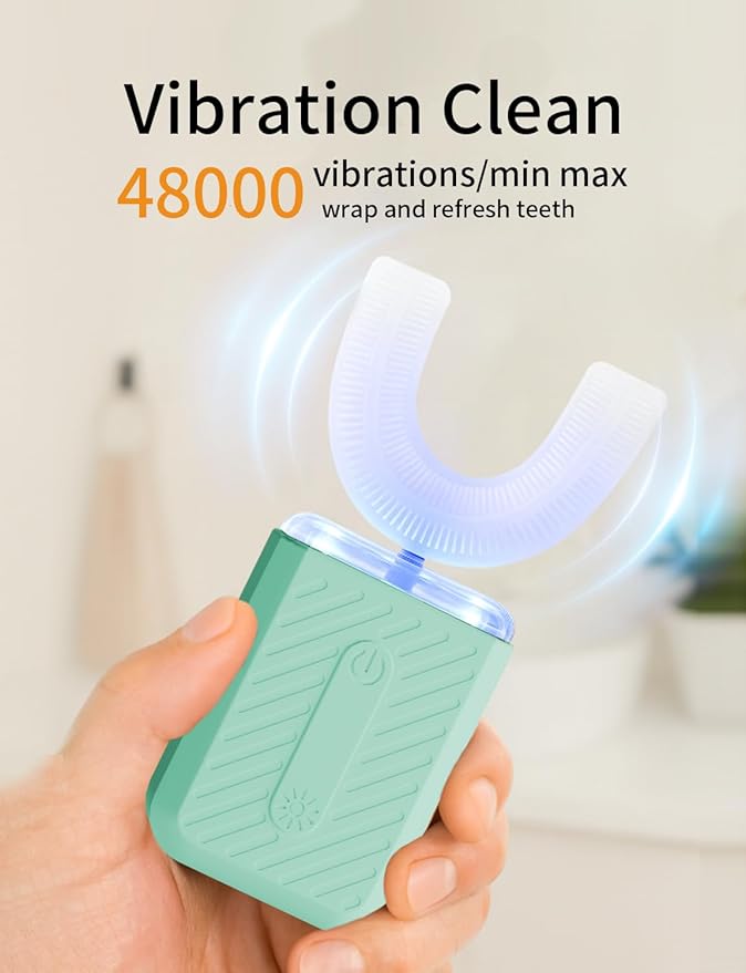 U-Shaped Electric Toothbrush for Adults, Electric Toothbrush with IPX7 Waterproof