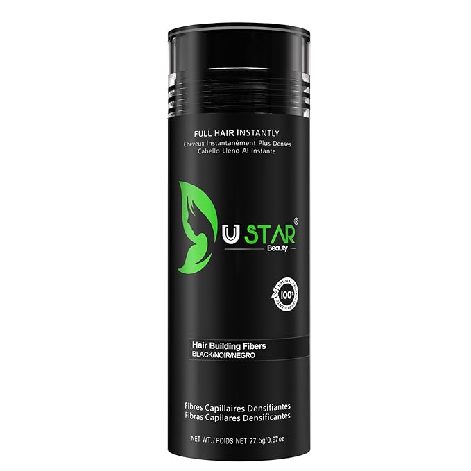 Ustar Hair buliding Fibers Black Quality Matches 27.5 grams 0.97oz
