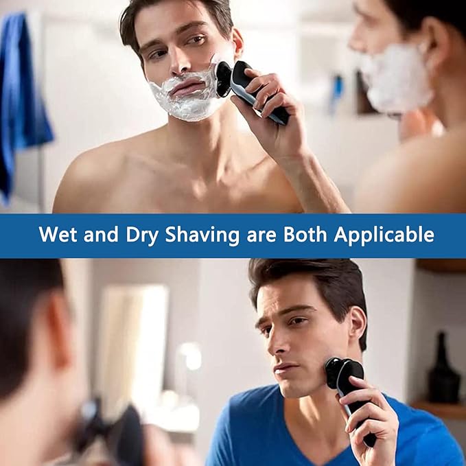 SH90/72 Replacement Heads Compatible with Philips Electric Shavers Series 9000 8000 SH90/62 Shaving Replacement Heads Compatible with Norelco Electric Razor Blades, 3Pack with Brush