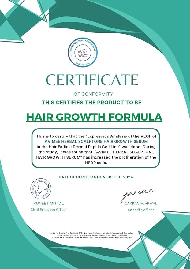 A.v.i.m.e.e Herbal Scalptone Hair Growth Serum | Scientifically Proven Formula | Enriched with Nansyl & Green Tea Extract | For Hair Growth & Hair Fall Reduction 25 ml.